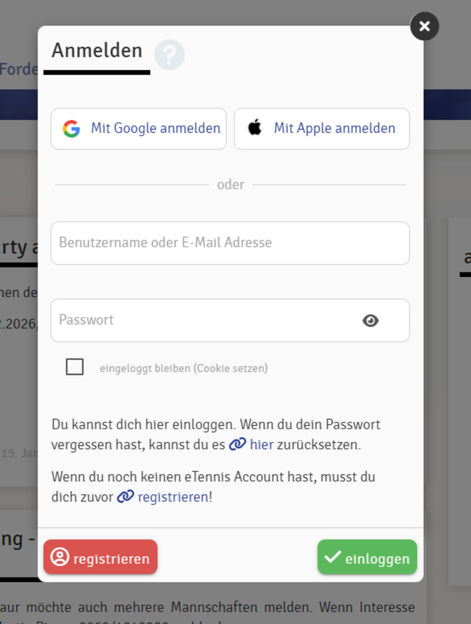 Zugangsdaten / Mitgliedsbeitrag 2026