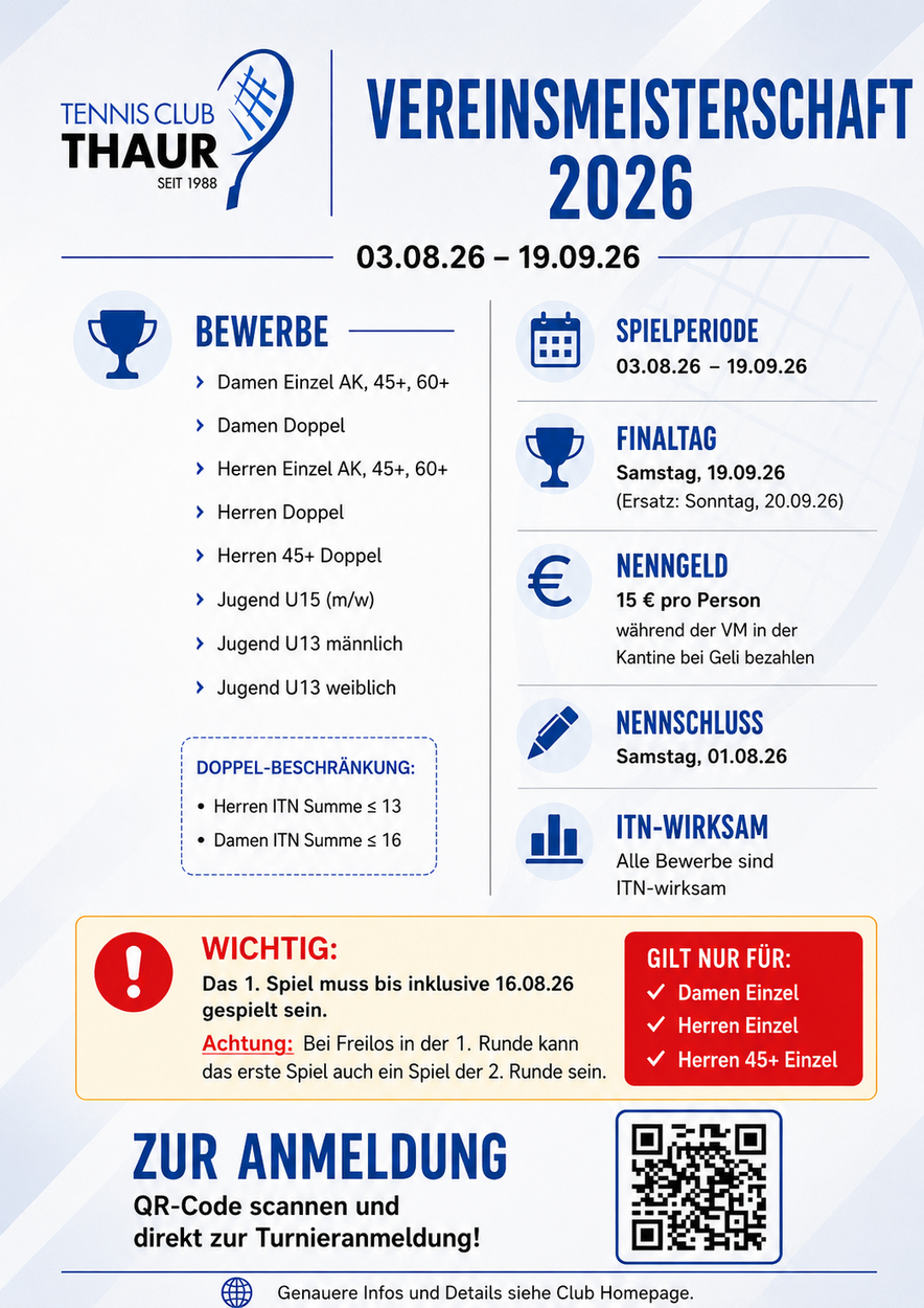 Vereinsmeisterschaften 2026
